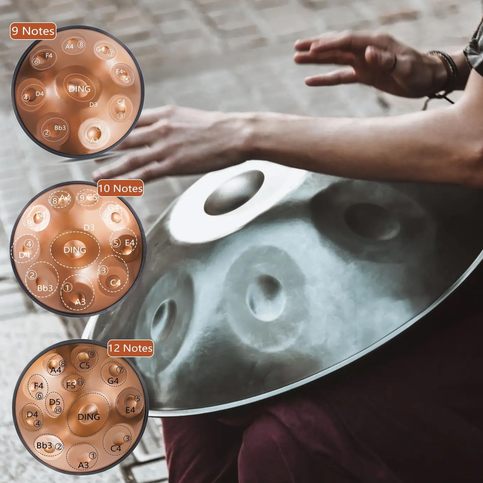 ハンドパン 9音 56cm 432Hz スチールタングドラム Amazon | ハンドパンドラム ハンドパン スチールドラム ハンド